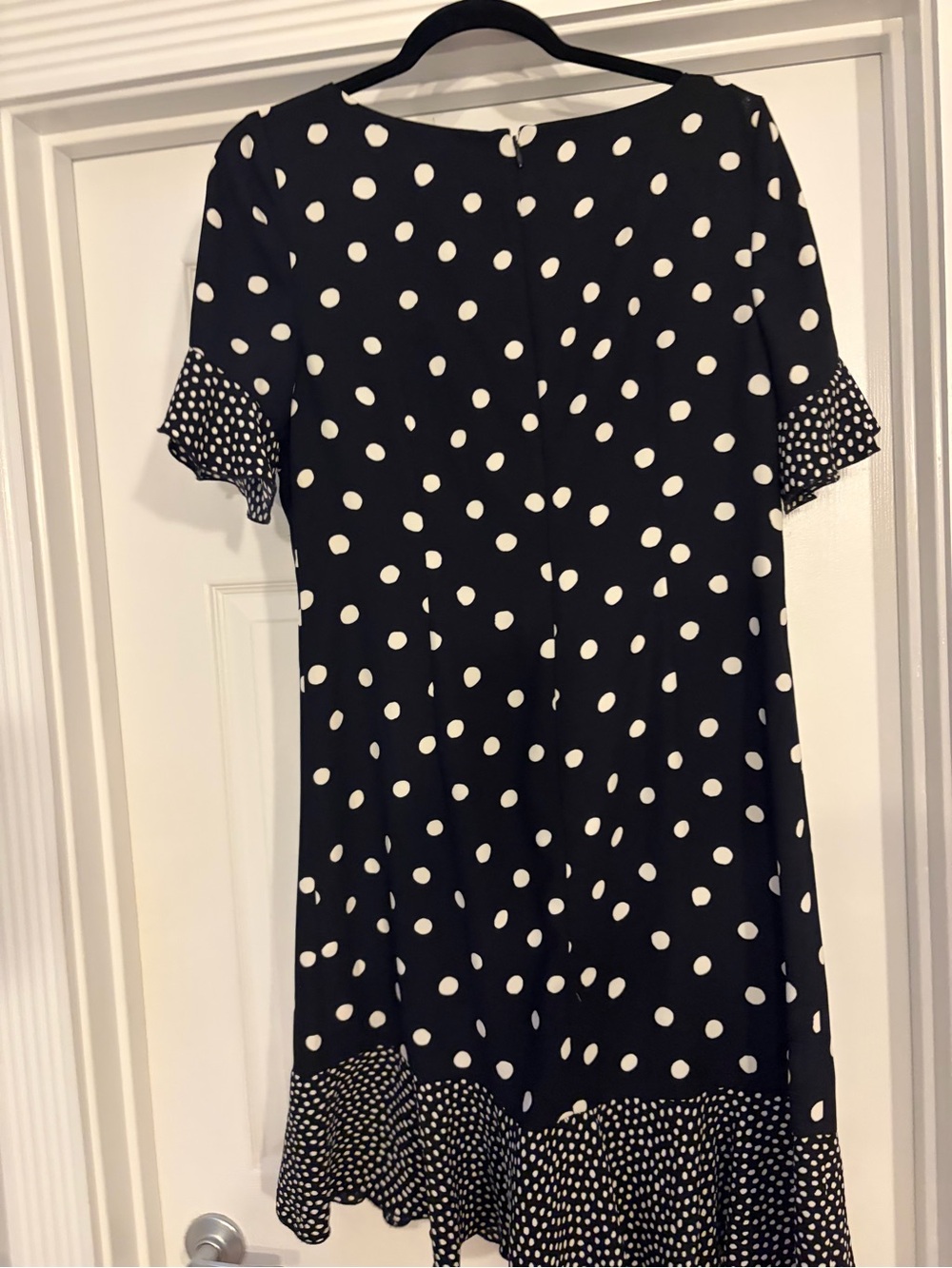 Talbots Black and White Polka Dot Midi Dress